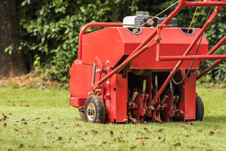 aerating lawn